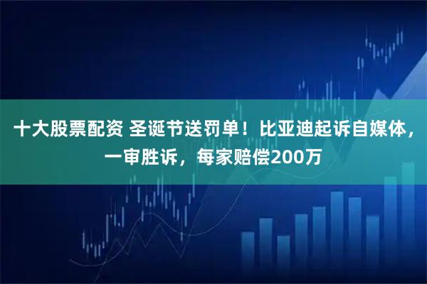 十大股票配资 圣诞节送罚单！比亚迪起诉自媒体，一审胜诉，每家赔偿200万